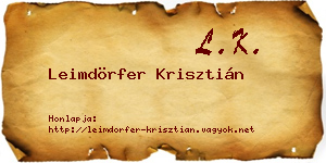 Leimdörfer Krisztián névjegykártya